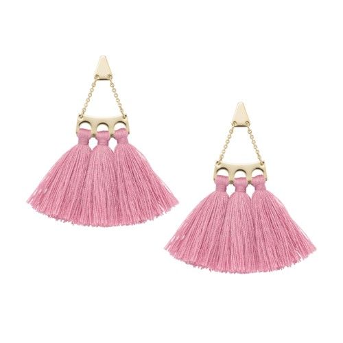 Fossil Wild Rose Brass Fringe Earrings Ja6957710 | Rose gold .