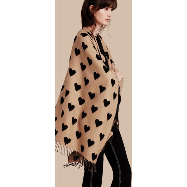 Burberry Heart Jacquard Merino Wool Poncho | Wool poncho, Clothes .