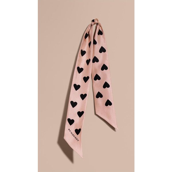 Burberry Heart Print Slim Silk Scarf | Heart print, Pure silk .