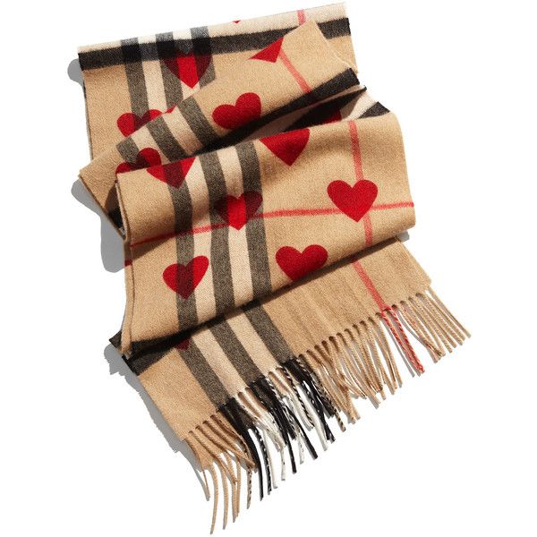 Burberry Cashmere Heart and Check Print Scarf | Scarf print .