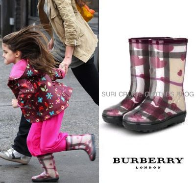 Suri; Brand: Burberry; Cost: $129.40; Heart Rain Boots | Fashion .