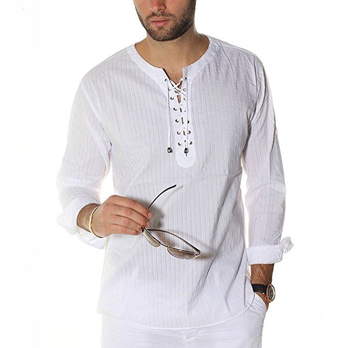 Envy Lace up Tunic V Neck White Beach Shirt | Casual shirts for .