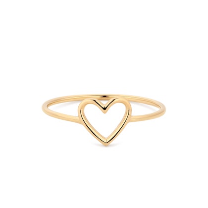 Open Heart Ring in 14k Yellow Gold - Shop Online on Rogers & Hollan