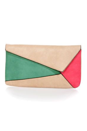 Edge Allegiance Beige Color Block Clutch | Clutch, Vegan leather .