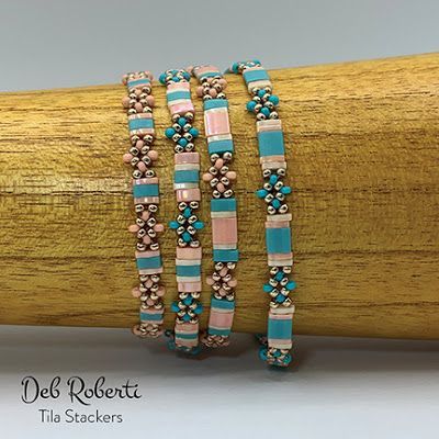 New free Tila bead pattern: Tila Stackers! | Diy bracelets .