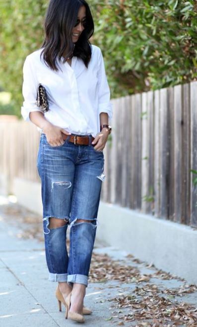 10 Super Chic Ways To Wear Boyfriend Jeans - Society19 | Comfy .