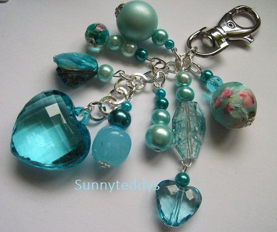 Love my turquoise chunky Heart bag charm NEW by sunnyteddy on Etsy .