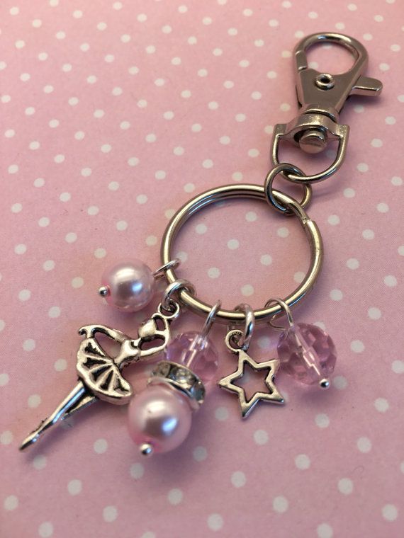 Ballerina Bag Charm Pink Ballerina Keyring Dancer Beaded - Etsy .