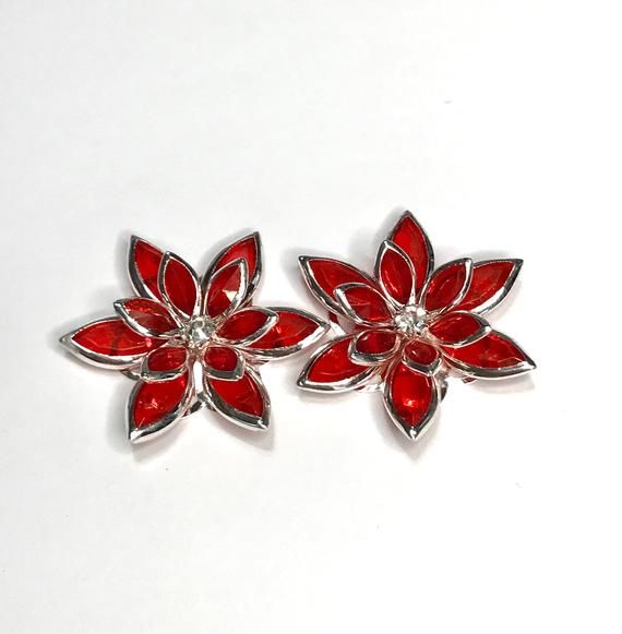 Red Rhinestone Flower Flat Backs 20mm or 35mm Beautiful - Etsy in .