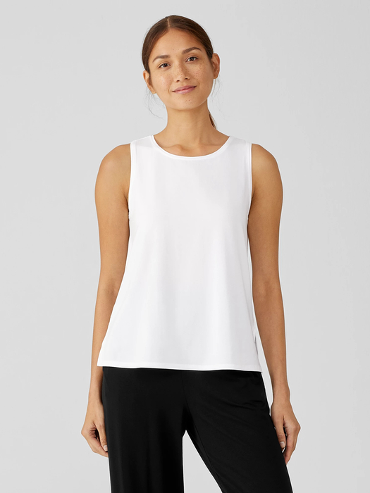 Stretch Jersey Knit Jewel Neck Tank | EILEEN FISH