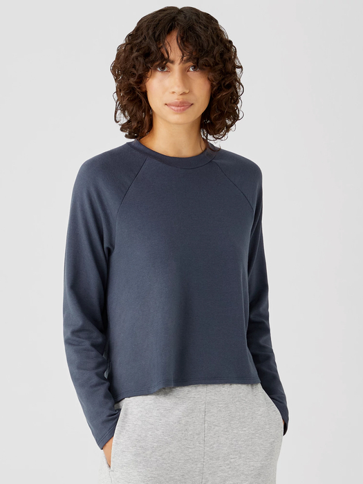 Cozy Brushed Terry Hug Raglan-Sleeve Top | EILEEN FISH