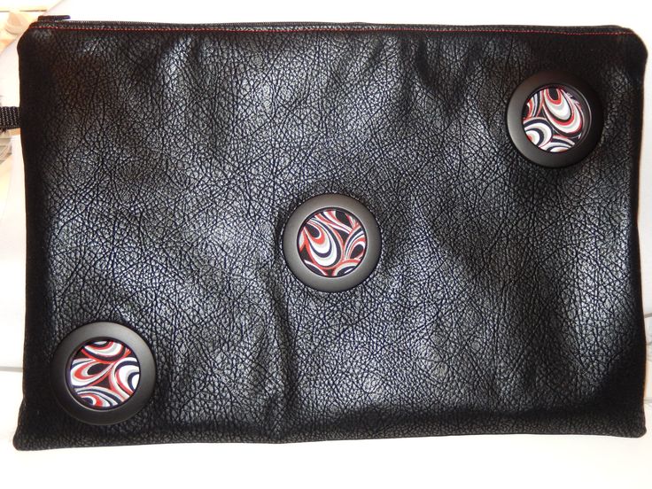 Three Grommet Black Faux Leather Clutch | Diy handbag, Leather .