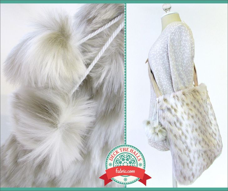 Faux Fur Sling Bag with Poms: Deck The Halls with Fabric.com .