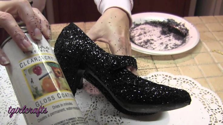 How to upcycle old shoes - GLITTER HIGH HEEL SHOES - pinterest .