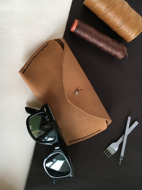 Leather Sunglasses Case Personalized Light Brown Leather - Etsy .