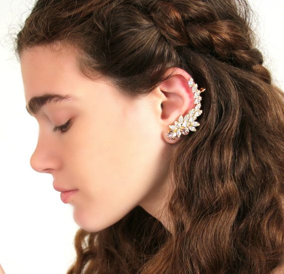 Ear Cuff Earringsbridal Ear Climbercrystal Swarovski Ear - Etsy .