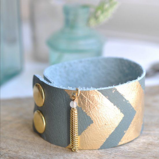 Leather Cuff Bracelet: Make your own beautiful leather cuff .