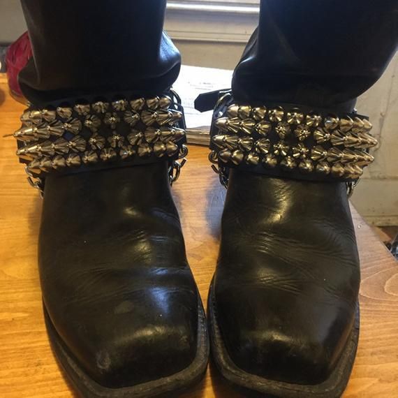 Pair of Four Row Studded Bootstraps - Etsy | Studded cuff, Studded .