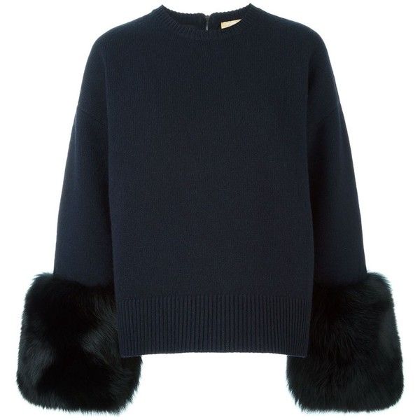 Michael Kors fur cuffs sweater | Cuff sweater, Blue long sleeve .