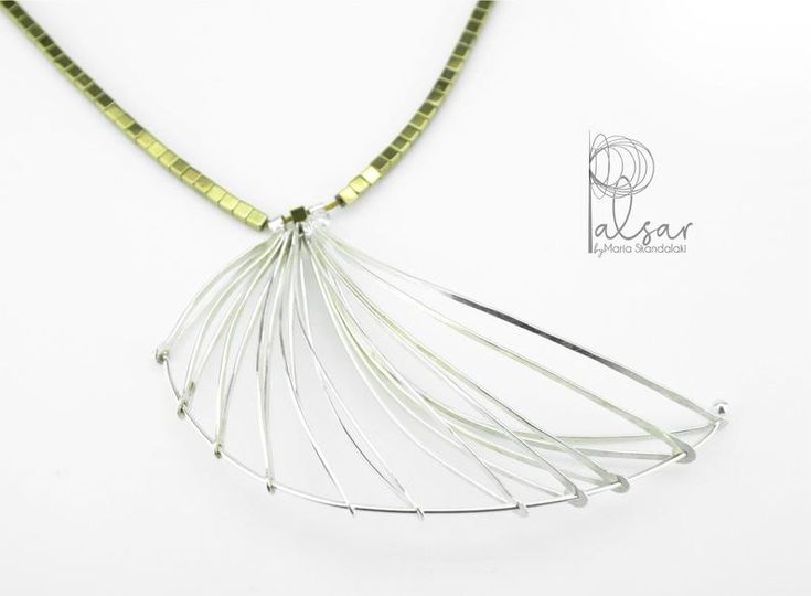 Large Geometric Necklace Sterling Silver Wire Geometric - Etsy .