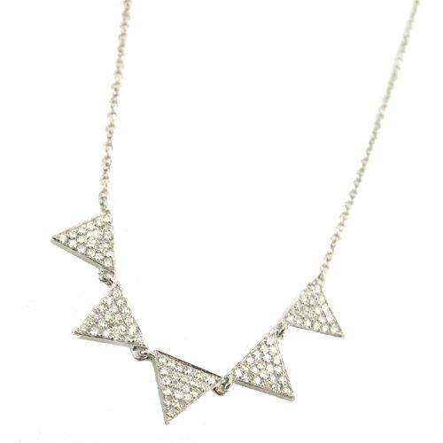 Geometric Shapes are Popular, White Gold Diamond Pave Triangles .