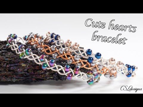 Braided hearts wirework bracelet tutorial in 2023 | Wire jewelry .