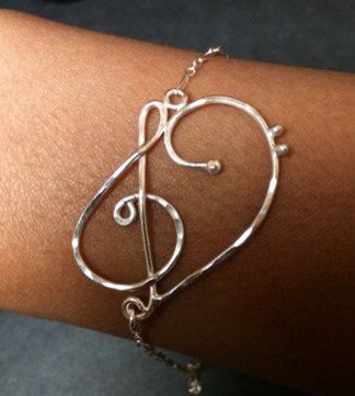 Music Love Heart Bracelet Treble Clef Bracelet Clef/bass | Etsy .