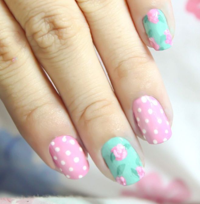 50 Spring Nail Art Ideas to Spruce Up Your Paws | Vintage nails .