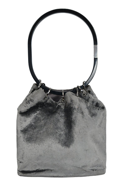 GUCCI BY TOM FORD GREY VELVET BUCKET BAG 19