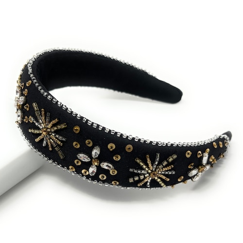 Hand Bead Jeweled Headband Holiday Padded Headband Holiday - Etsy .