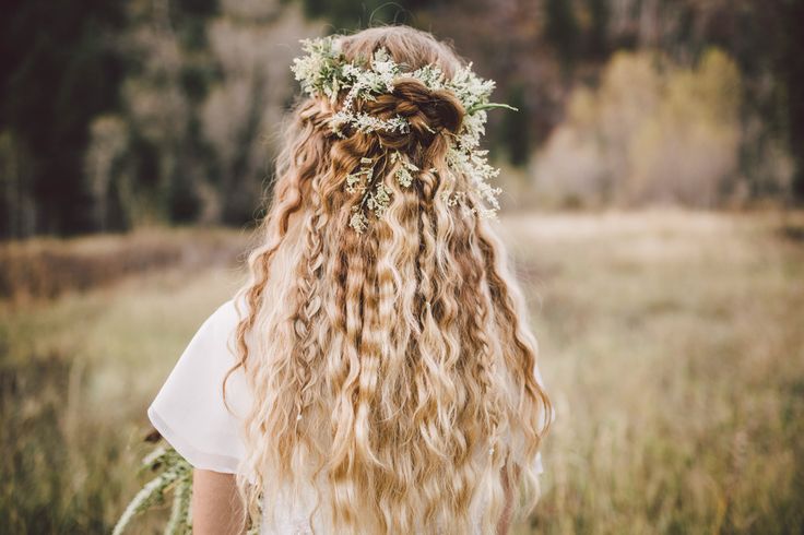 Celtic Knot braids with a flower crown | Blonde aesthetic, Curly .