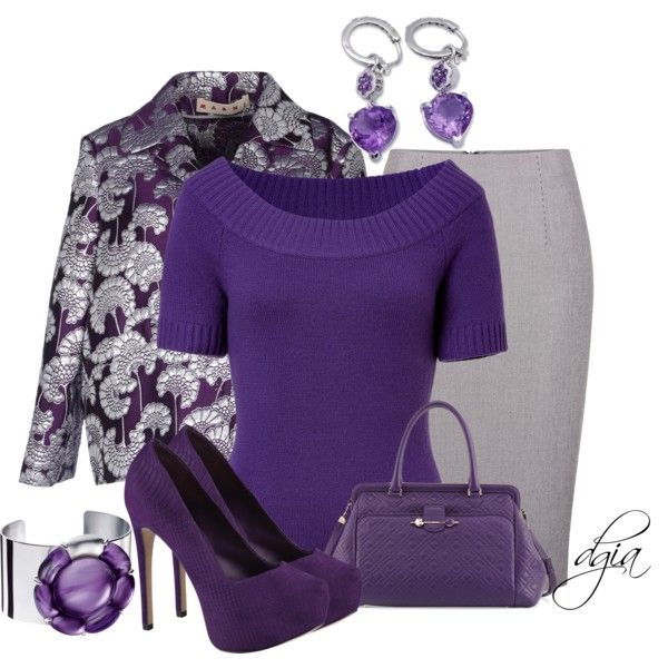 Purple - Polyvore | Fashion, Purple fashion, Chic outfi