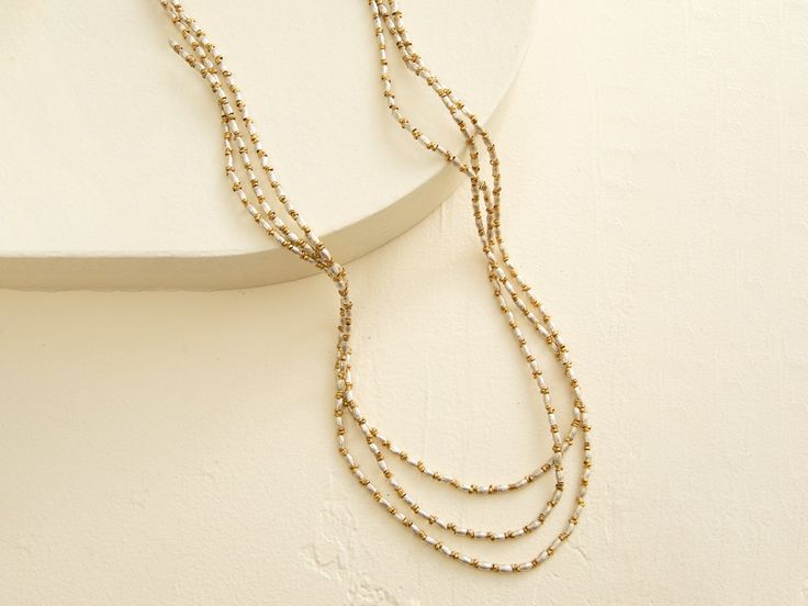 Long Metallic Rope Necklace Sustainable Silver & Gold - Etsy in .