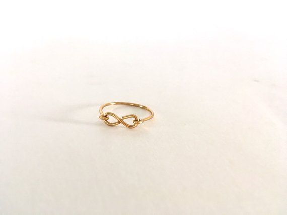 Gold Brass Infinity Ring / Minimalist Ring / Stack Infinity Ring .