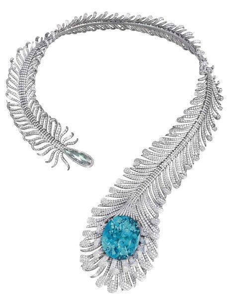 Moussaieff's feather necklace features a natural "no heat" vibrant .