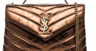 Saint Laurent metallic bronze lou lou quilted leather shoulder bag .