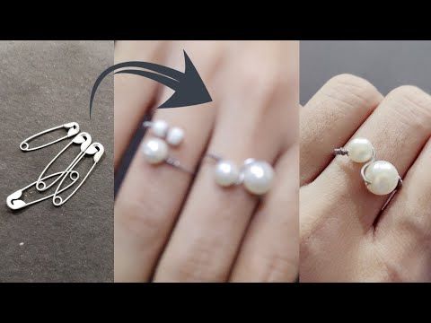 Diy finger ring/pearl ring making diy /double pearl ring made from .