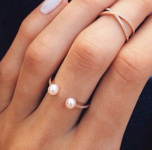 14kt Barbella pearl and diamond ring – Luna Skye by Samantha Conn .