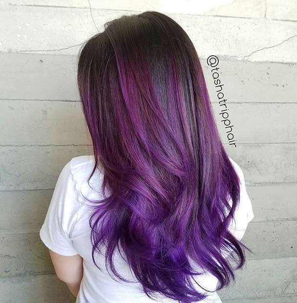 Purple Balayage Hair Ideas 
