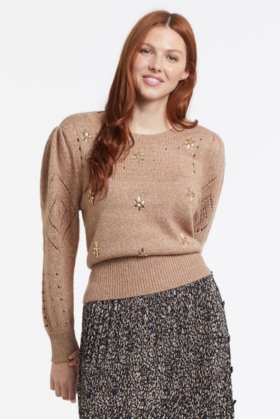 RHINESTONE EMBELLISHED SWEATER | Tribal Fashi