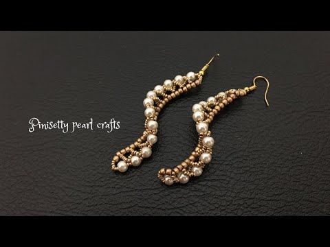 Beaded wavy earrings easy tutorial /party wear earrings making .