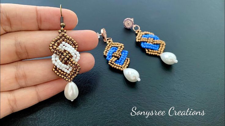 Braided Beaded Earrings || Herringbone earrings || Simple & Fun to .