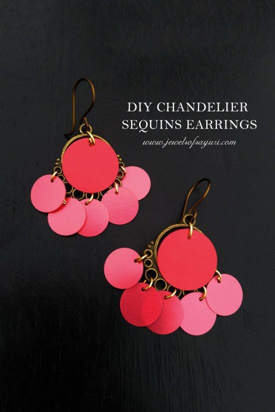 DIY sequins chandelier earrings tutorial - Sayuri | Chandelier .