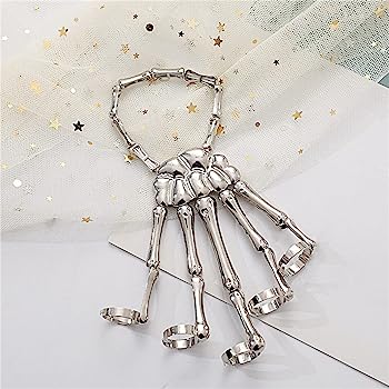 Amazon.com: YMXNBMJ Halloween Skull Skeleton Hand Bracelet with .