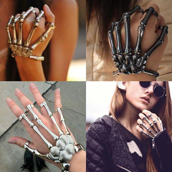 Skeleton Hand Bracelet (Adjustable Size) | Hand bracelet, Skeleton .