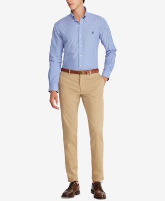 Polo Ralph Lauren Men's Slim-Fit Striped Cotton Shirt - Macy's .